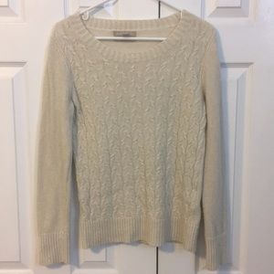 Banana Republic sparkly cream cable knit sweater